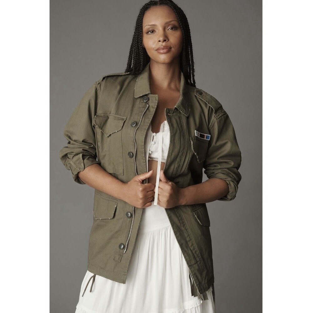 Anthropologie Pilcro Cotton Utility Jacket Sz Sm Olive
